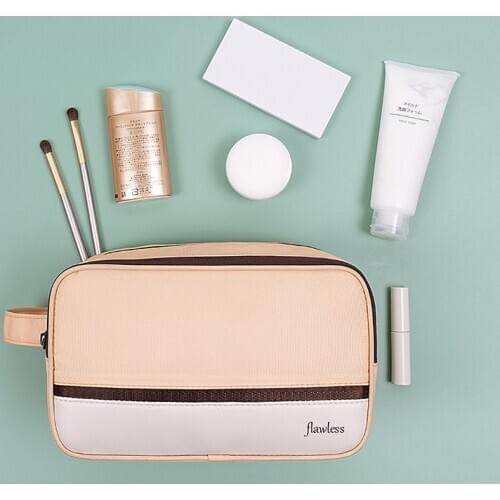 Multifunctional Dry Wet Separation Makeup Bag Women PU Patchwork Cosmetic Bag Travel Makeup Bag Toiletry Bag Organizer Pouch