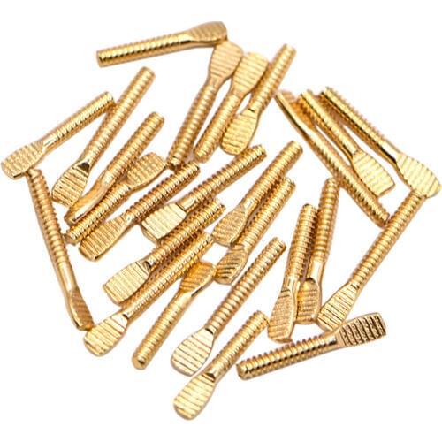 25pcs/box Dentist Screw Posts Set for Anterior teeth Dental Screw Kit Stainless Steel 24K Gold Plated Posts Dental Refill Files