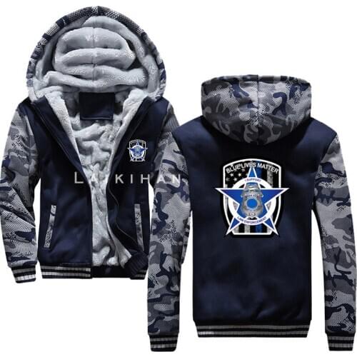 New Fashion Men Keep Warm Thicken Hoodie for Blue Lives Matter Creative Hoodie Gift Sweatshirt Funny Casual Jacket Streetwear