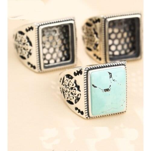 13*16mm 925 STERLING SILVER Semi Mount Bases Blanks base blank Pad men ring Setting set jewelry findings (without stone) A5335