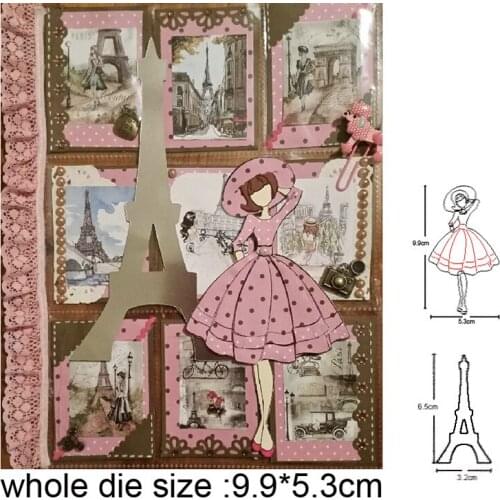 Cutting Dies Woman Lady Girl Tower Frame Metal Cutting Dies Stencils Dies for DIY Scrapbooking Paper Cards Making Embossing Dies