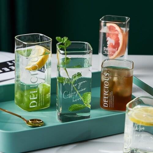 Transparent Water Glass Cup Milk Breakfast Cute Beer Coffee Juice Whiskey Cocktail Glass Cup Home Tazas Household Products DG50B