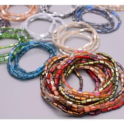 3*5mm 90pcs/Lot Rectangular Faceted Crystal Beads Square Glass Spacers Loose Beads For Jewelry Making Bracelet DIY Accessories