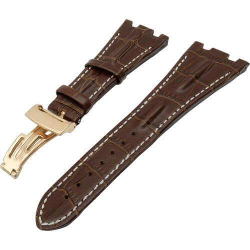 Genuine leather bracelet mens Sports watch strap Black Blue brown Watchband white stitched 28mm high quality Watch accessories