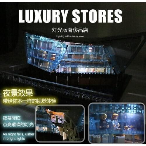 Architecture Series 601099 2531Pcs The Singapore Boutique Clothing Jewelry Store with Led Part Building Block Brick Kids Toys