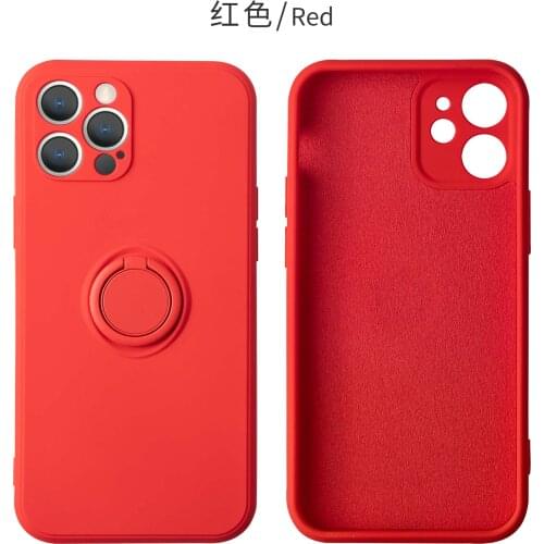 With Ring Silicone Case For iPhone 11 Pro Max XR X XS 6 7 8 Plus SE 2020 12 Mini Luxury Holder Magnetic Soft Lanyard Phone Cover