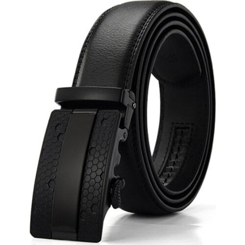SORBUS DUSK Pure Black Alloy Buckle Belts Male Strap For Jeans Men High Quality Punk Real Genuine Leather Students Belt
