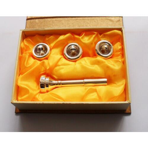 Trumpet Mouthpiece Set Silver Plated 4 Sizes Convertible 7C 5C 3C 1 1/2C