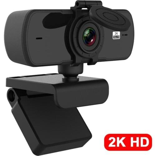 Webcam 2K HD 1080P for PC computer Mac laptop desktop YouTube remote conference live broadcast built-in microphone autofocus