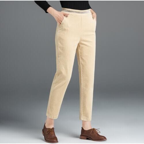 2021 Spring New Harlem Pants Womens Small Leg Velvet Pants Korean Womens Pants