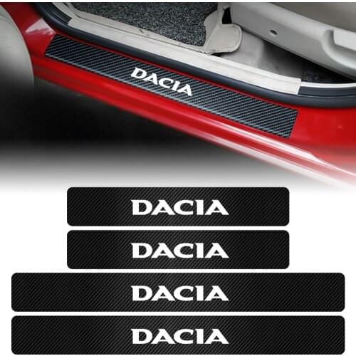 4pcs Car Door Sill Guard Plate Threshold Carbon Fiber Protector Sticker For Renault Dacia Duster Logan Sandero Lodgy MCV Stepway