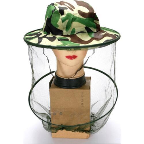 Camouflage Fishing Hat Bee keeping Insects Mosquito Net Prevention Cap Mesh Fishing Cap Outdoor Sunshade Lone Neck Head Cover
