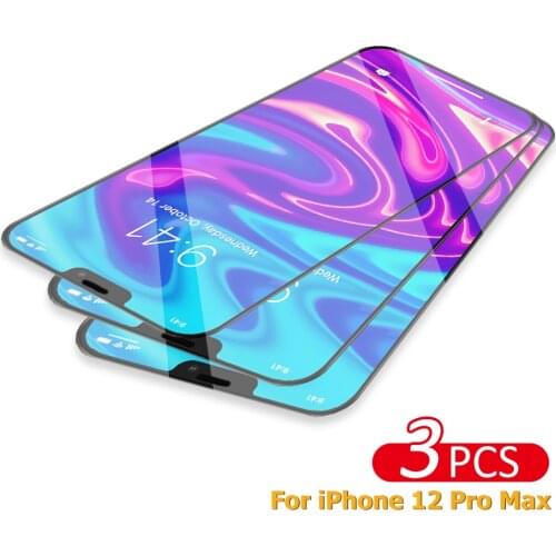 3PCS Screen Protector Full Cover Glass For iPhone 12 11 Pro Max 12 Mini XS Max X XR Tempered Glass For iPhone 7 8 Plus 12Pro MAX