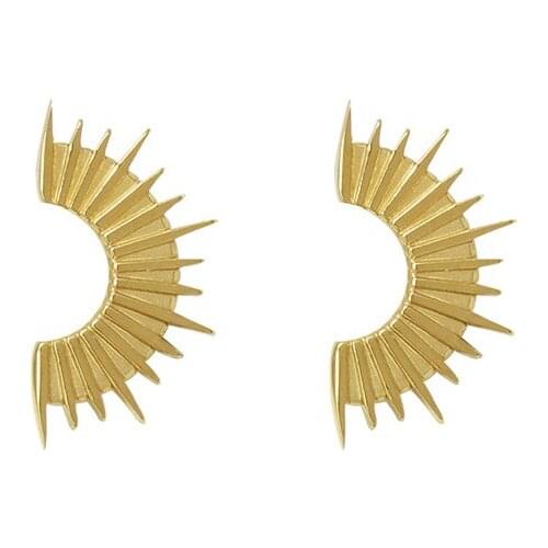 Stainless Steel Sunshine Stud Earrings For Women Gold Color Small Semicircle Sun Earrings 2021 Trend Bohemian Jewelry Wholesale