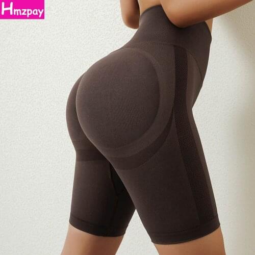 New Womens Yoga Workout Shorts High Waist Tight Sweatpants Running Fitness Seamless Leggings Squat Compression Shorts