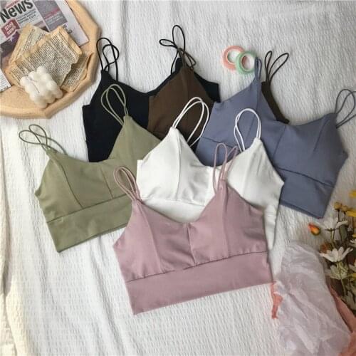 Women Tank Crop Top Seamless Underwear Female Crop Tops Sexy Lingerie Streetwear Sleeveless Removable Padded Camisole Femme