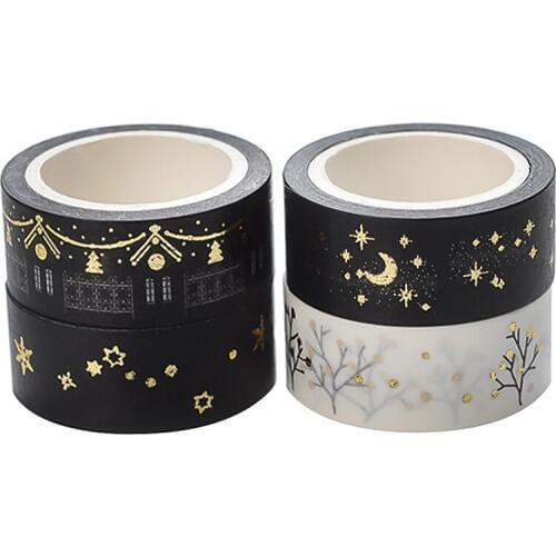 1.5cm*5m Kawaii Black & White Washi Tape Masking Tape Japanese New Stickers Stationery School Supplies Christmas Gift