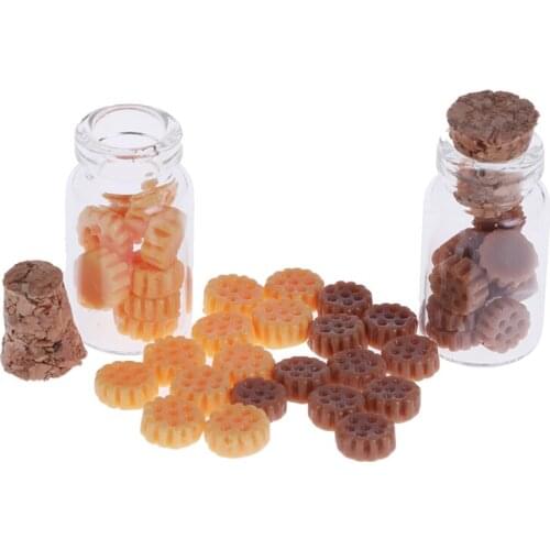 1 Bottle Cookies/10pcs Cookies Dollhouse Doll House Mini Toys Small Cookies Miniature Kitchen Scene Decoration Accessories