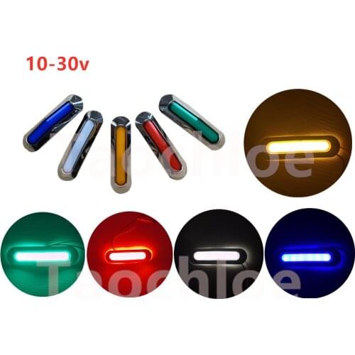 10pcs 6LED Truck 24v Trailer Amber Side Marker Lights Clearance Lamps Bus 12V Car Decorative Lights Running Light Red Blue Green