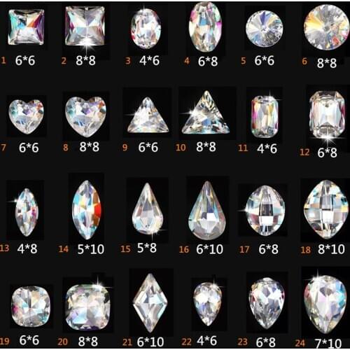 10pcs Supper Shinny Crystal AB Rivoli Nail art Crystal Point back For DIY Nail Design Beads 3D Rhinestones Nails art Decoration