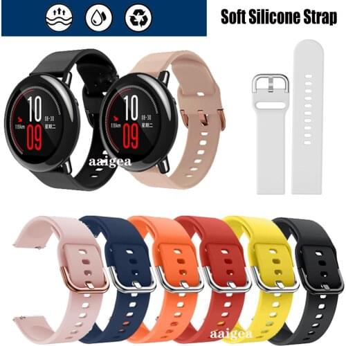 20mm 22mm Soft Silicone Band Strap for Huami Amazfit PACE for GTR 2 GTR 47mm Band with fashional colors