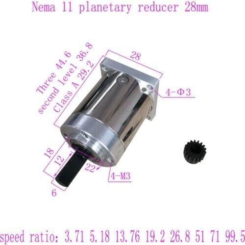 26.8:1 Nema11 Planet Reducer 28mm planetary gear reducer 28 motor reducer 28 planetary reducer Nema11 reducer