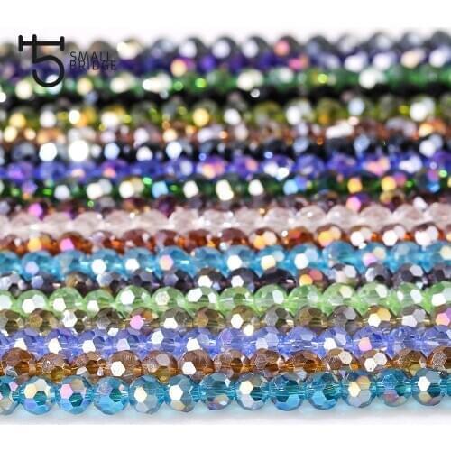 4mm Czech Ab Color Loose Round Glass Beads for Bracelet Making Women Diy Accessories Perles Faceted Spacer Crystal Beads Z155