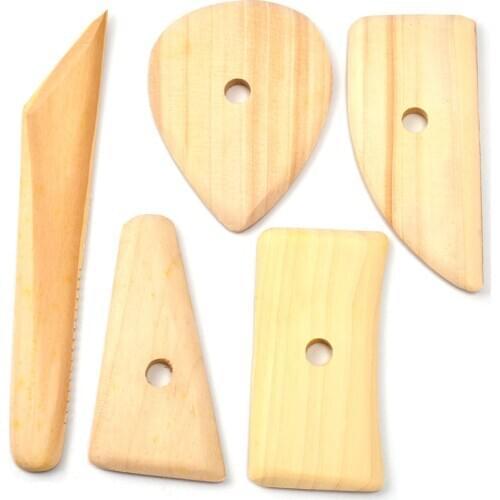 5 Sticks Set Wooden Skeleton Knife Art Clay Trimming Tools Handicrafts Sculpture Diy Pottery Tools Pottery & Ceramics Tools Set