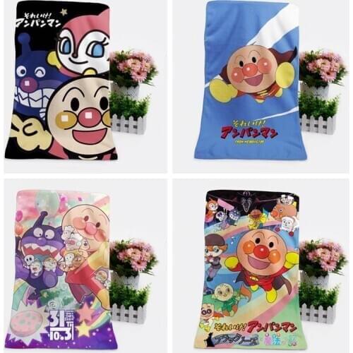 1PCS Anpanman Fashion Customized Anime Bath Towels Handkerchief Face Towel Cartoon Washcloth Unisex NEW