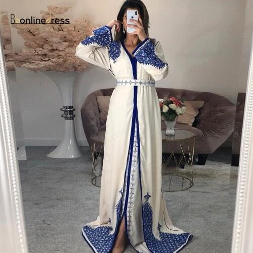 Bbonlinedress Embroidery Evening Dress Formal Party Gowns abendkleider 2020 Long Sleeves robe de soirée longue