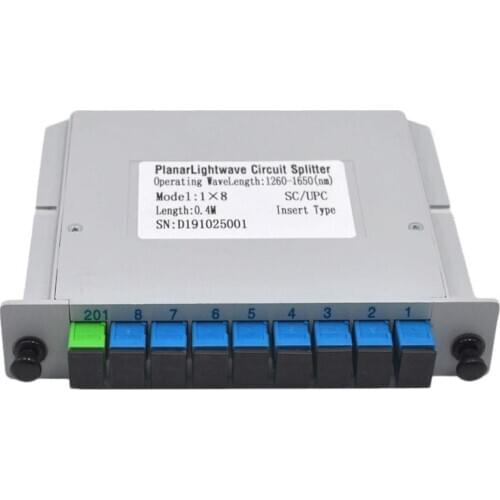 Free Shipping 10pcs/lot SC UPC 1X8 Fiber Optic FTTH Cassette Box Optical Coupler SC UPC PLC 1X8 Fiber Splitter Box