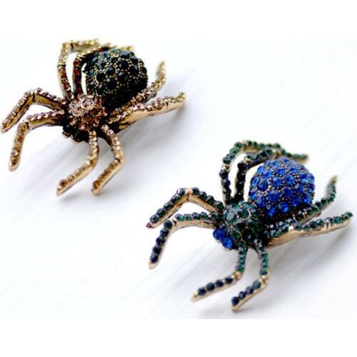 WWLB Brand High Quality Rhinestone Crystal Spider Brooch For Men Women Jewelry Trendy Multicolor Enamel Pin Insect Brooches Gift