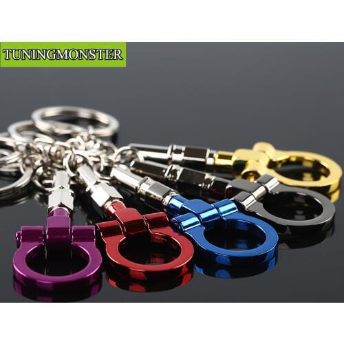 Tow Hook Trailer Hooks Keychain Keyring Keyfob Mini Zinc Alloy Metal Car Truck JDM Racing