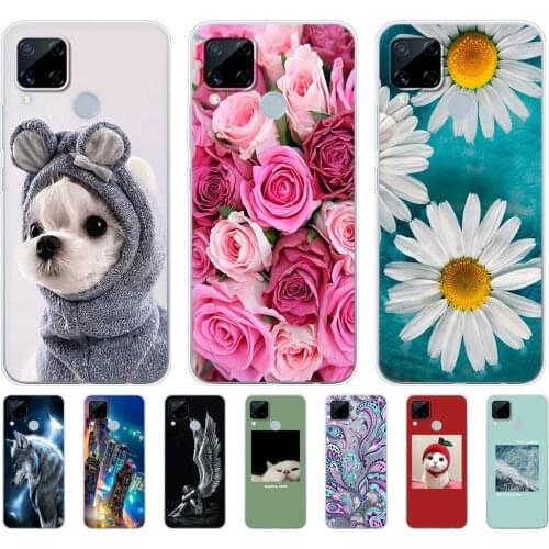 For Realme C15 Case 6.5 inch Soft Silicon TPU Back Phone Cover For OPPO Realme C15 Case RMX2180 C 15 RealmeC15 Coque Capa Fundas