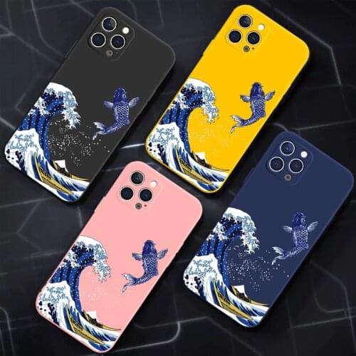 3D Emboss Phone Cases For iPhone 12 Mini 11 Pro X S 12Pro Max Case Cover 6 7 8 Plus SE 2020 XR Coque Art Painting Wave Back Capa