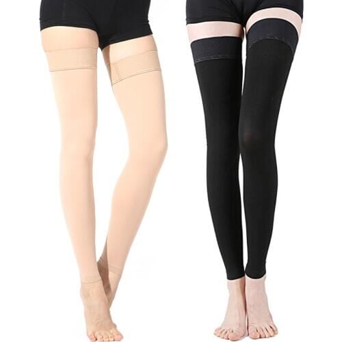 Unisex Knee-High Compression Stockings Opaque Treatment Swelling Varicose Veins Edema Open Toe Stockings