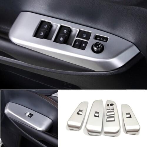 For Toyota Highlander 2015 -2020 ABS Matte Inner Door Armrest Window Switch Cover Decoration Control Panel Auto Accessories 4pcs
