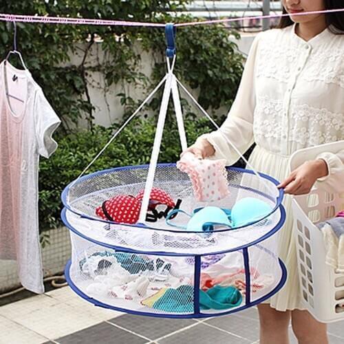 Double-layer Closed Clothes Drying Clothes Net Clothes Basket Flat Net Bag Drying Rack