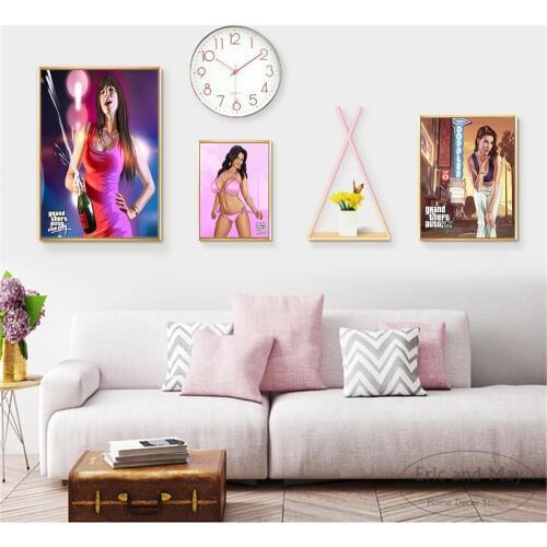 GTA Sexy Women Vice City Wall Pictures Posters and Prints Canvas Art Unframed Paintings Decoration Modern Home Decor Cuadro