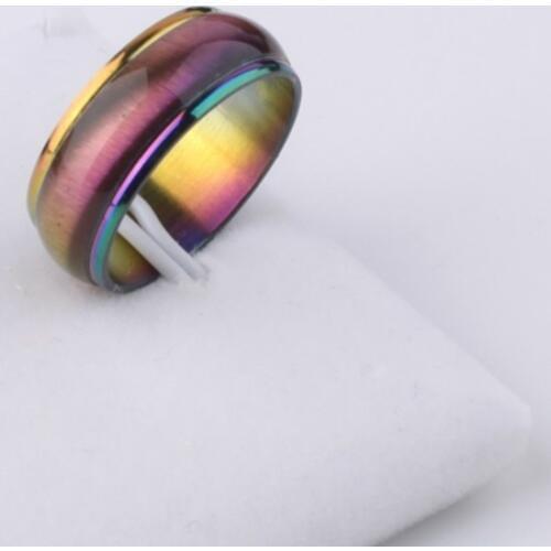 Rainbow Colorful Stainless Steel Ring Cool Mans High Polished Mans Wedding Ring