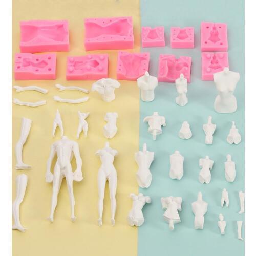 Doll Body 3D Silicone Mold Fondant Chocolate Cake Decorating Tools Clay Mould Man Woman DIY Baking for Wedding
