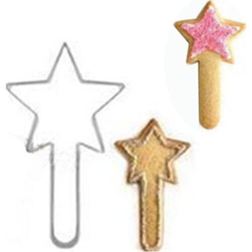 Hot Cookie Cutters Moulds Stainless Steel Cartoon Magic Wand Shape Biscuit Mold DIY Fondant Pastry Decorating Magician Baking