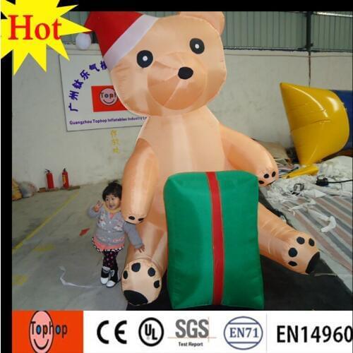 Hot sale inflatable christmas bear Inflatable Chirstmas holiday bear cartoon factory price and free shipping