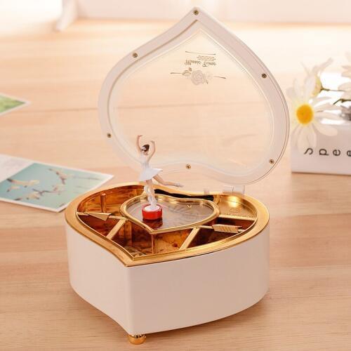 Love Revolving Girl Music Box Peach Heart Music Boxes Lovers Gift for Alice Musical Box Ornaments Presents Ballet Girl FUR ELISE