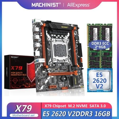 X79 desktop motherboard LGA 2011 set kit with Intel xeon E5 2620 V2 processor and 16G(4*4G) DDR3 RAM memory mainboard X79 V2.72A