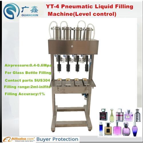 YT-4 Pneumatic Liquid level control filling machine for perfume filling ,vacuum level control filling machine for glass bottles