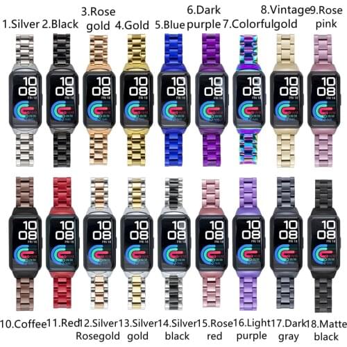 For Honor Band 6 Strap Metal Wrist Bracelet for Honor Band 6 Watch Strap Replace Stainless Steel for Huawei Band 6 Wristbands