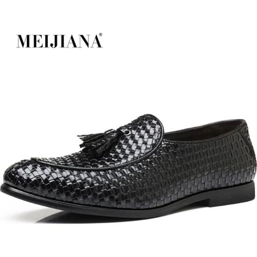 MEIJIANA Brand Men Shoes New Breathable Comfortable Men Loafers Luxury Tassel Weave Mens Flats Men Casual Shoes Big Size 47