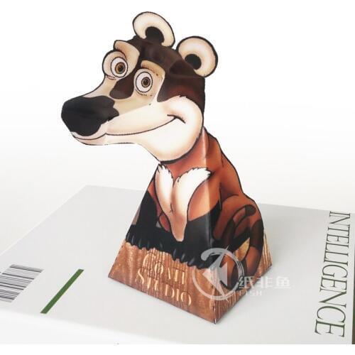 Optical Illusions Raccoon Ornaments Folding Cute Mini 3D Paper Model Papercraft DIY Kids Adult Handmade Craft Toys ER-067