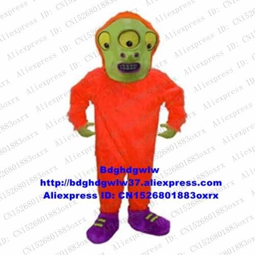 Orange Red Long Fur Alien Intelligent Beings Saucer Man Saucerman Mascot Costume Character Holiday Party Beauty Parlor zx2531